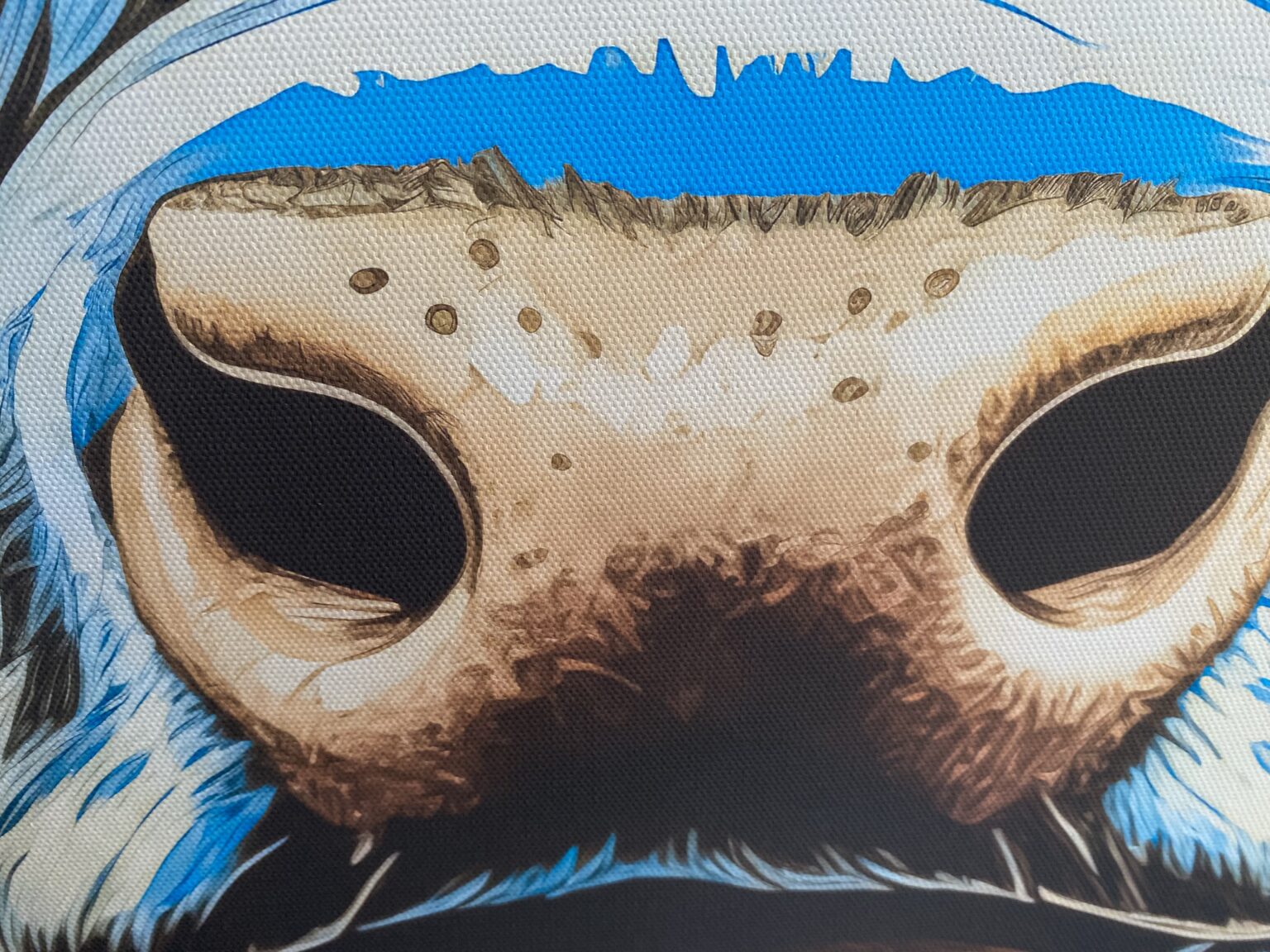 Balthazarts billedkunst, print på lærred som billeder til væggen Et nærbillede af en MUH TOO næse. Flotte billeder som akustikpanel